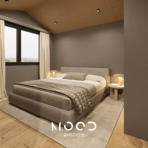 Vista interior dormitorio - casas modulares