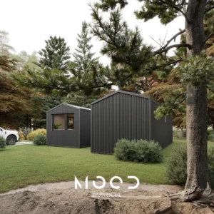 Vista exterior trasera - casas modulares